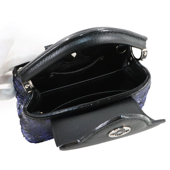 Louis Vuitton Capucines Shoulder Bag Taurillon Sequins Black - Picture 7 of 9
